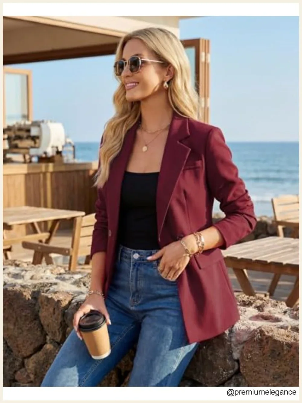 Womens Double Breasted Blazer Suit Jacket Business Casual Oversized